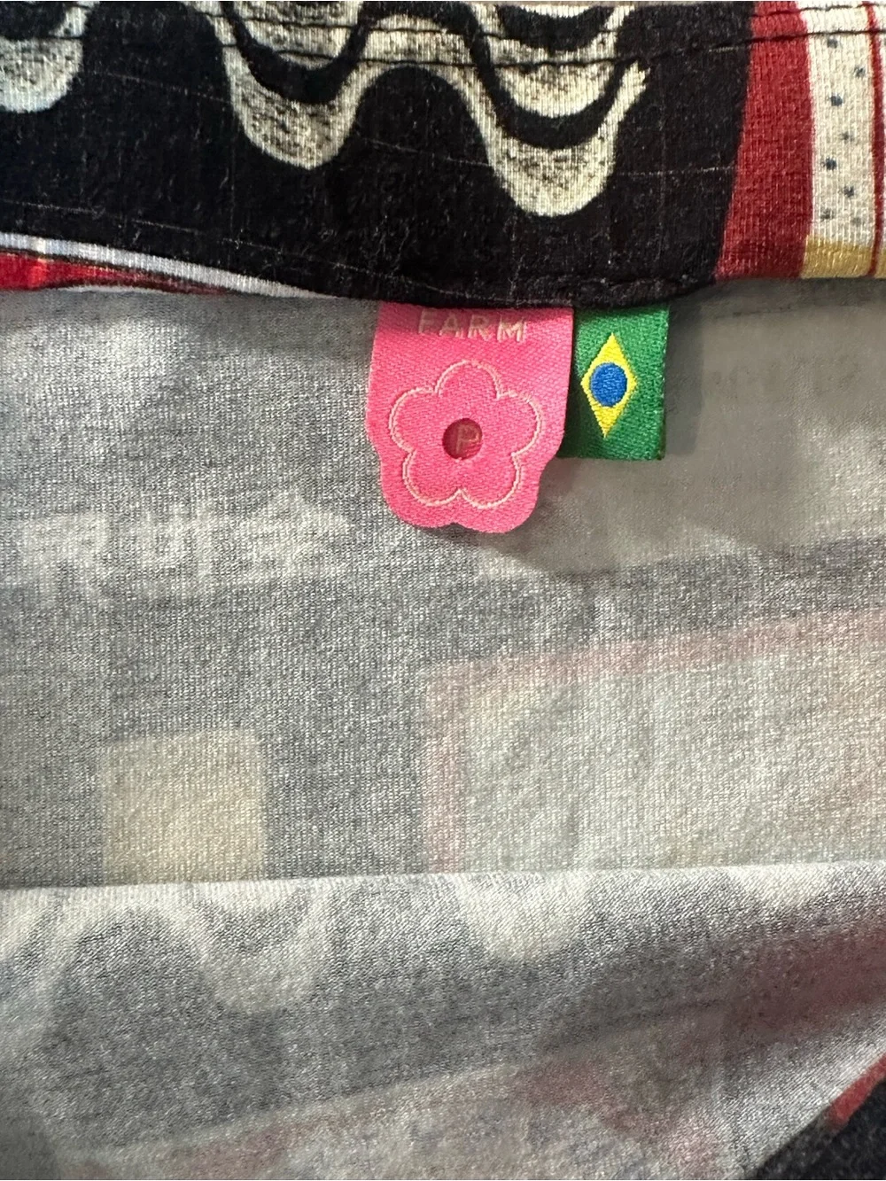 Vintage‎ Farm Rio from Brazil Black Travel-Print Pencil Skirt with